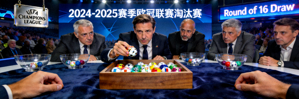 欧冠联赛淘汰赛阶段抽签仪式现场紧张氛围